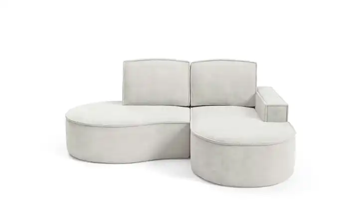 Ecksofa Flow rechts Cremeweiß