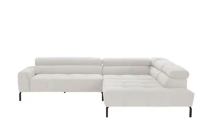 Max Schelling Ecksofa verstellbare Kopfteile MS Verve Silbergrau rechts Grundfunktion