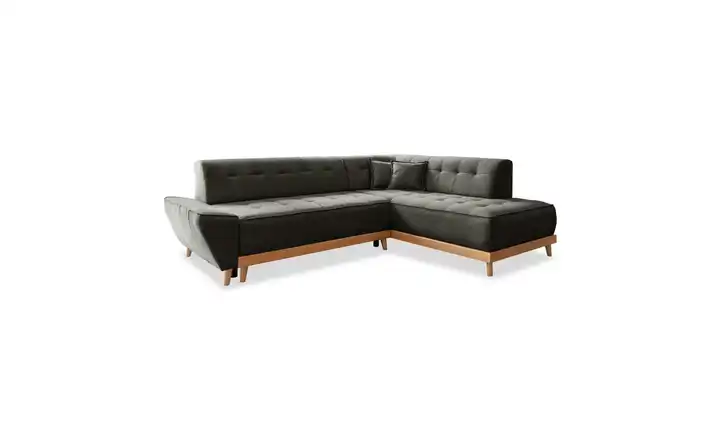 Miuform Ecksofa mit Schlaffunktion Anthrazit rechts