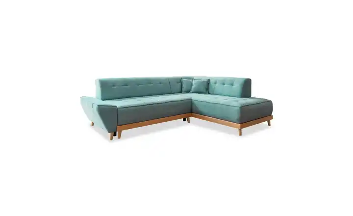 Miuform Ecksofa mit Schlaffunktion Türkis rechts