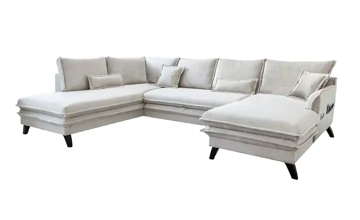 Miuform Wohnlandschaften mit Funktion Beige links