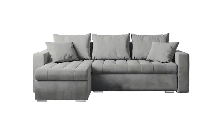 Ecksofa mit Schlaffunktion Hellgrau links