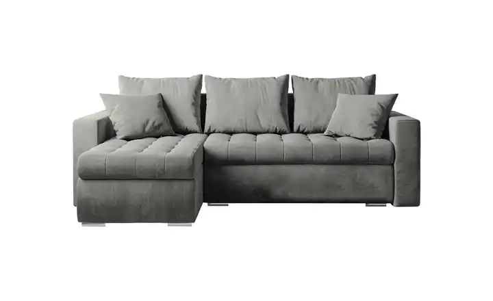 Ecksofa mit Schlaffunktion Grau links