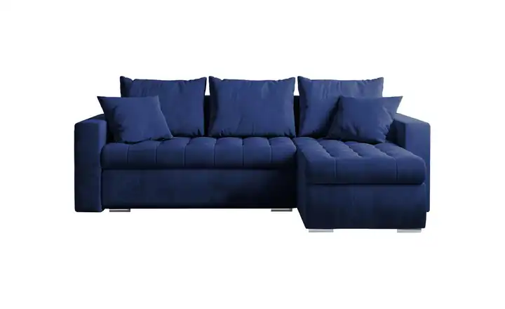 Ecksofa mit Schlaffunktion Blau rechts