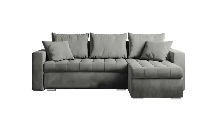 Ecksofa mit Schlaffunktion Grau rechts