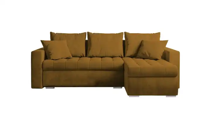 Ecksofa mit Schlaffunktion Gelb rechts