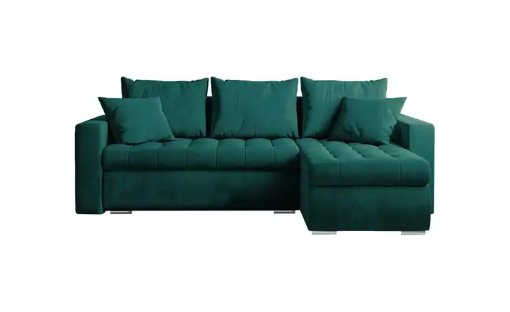 Ecksofa mit Schlaffunktion Dunkelgrün rechts