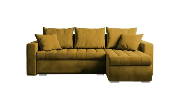 Ecksofa mit Schlaffunktion Senfgelb rechts