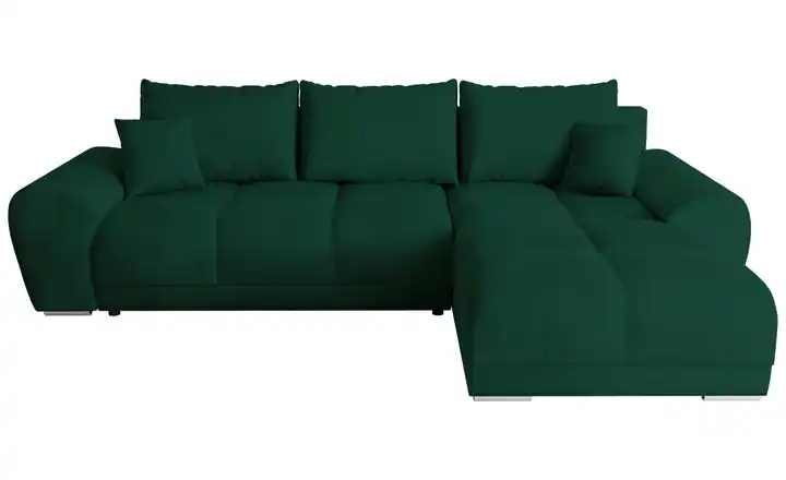 Ecksofa mit Schlaffunktion Dunkelgrün rechts