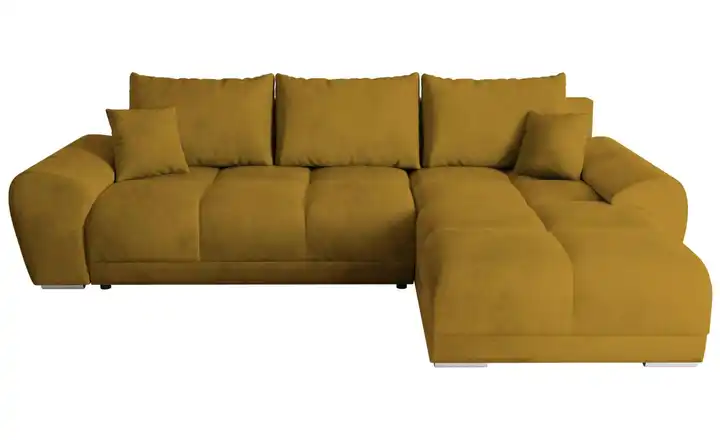Ecksofa mit Schlaffunktion Senfgelb rechts