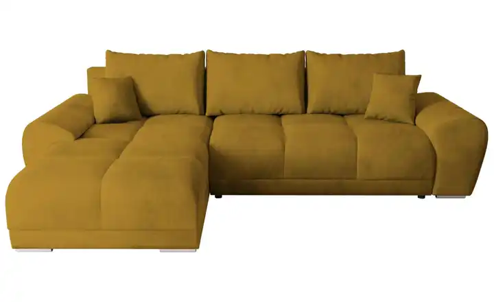 Ecksofa mit Schlaffunktion Senfgelb links