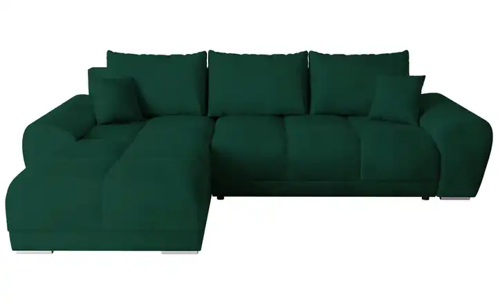 Ecksofa mit Schlaffunktion Dunkelgrün links