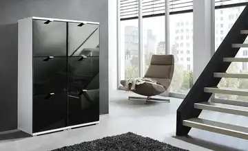 uno Schuhschrank Schwarz Puzzle