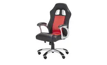 Chefsessel schwarz & rot Roter Main 2