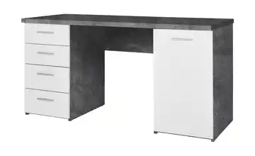 Schreibtisch Newa Grau, Weiß