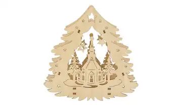 LED-Holzbaum mit Kirche