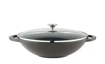 Meisterkoch Gusseisen-Wok mit Deckel