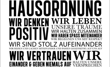  Kunstleinwand 60x80cm  "Hausordnung II"