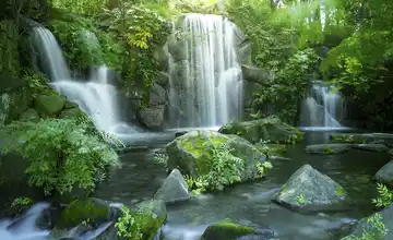  Kunstleinwand  "Forest & Waterfall I"