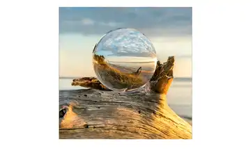  Glasbild 50x50 cm  Drop on Wood