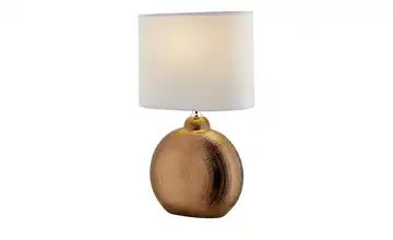Tischleuchte, 1-flammig, kupferfarben, Schirm oval