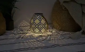  Solar-Tischleuchte, weiß Orient mit Seil  