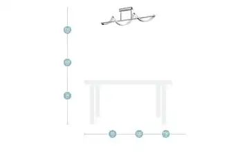Trio LED-Deckenleuchte, chrom, Acryl geschwungen