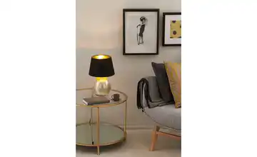 Keramik-Tischleuchte, 1-flammig, goldfarbig  Trio