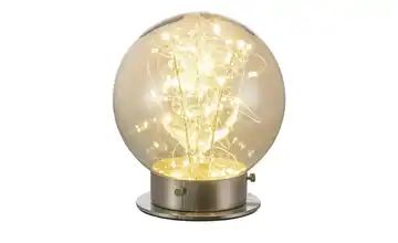 LED-Tischleuchte, Glas Kugel bernsteinfarben