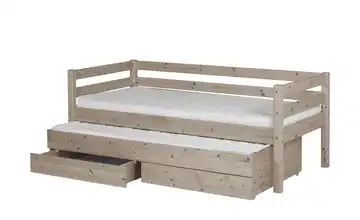 FLEXA Bett mit Ausziehbett und Schubladen 90x200 - terra - Kiefer Flexa Classic