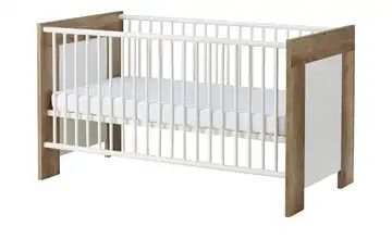 Kinderbett 70x140 weiß & holzfarben Henry
