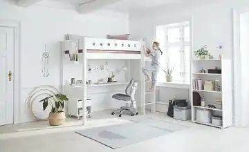 FLEXA Hochbett mit senkrechter Leiter Flexa White