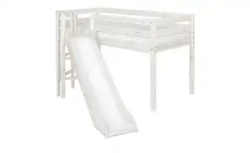 FLEXA Halbhohes Bett mit Rutsche 90x200 Holz Flexa Classic