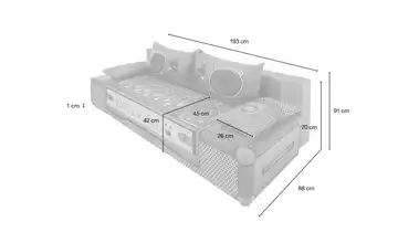 Schlafsofa bunt - Flachgewebe Denny Premium