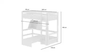 FLEXA Casa Hochbett 90x200 - weiß - Kiefer Flexa Classic