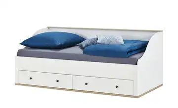 Bett mit 2 Schubkästen 90x200 - weiß - Lärche (Optik) Carmen