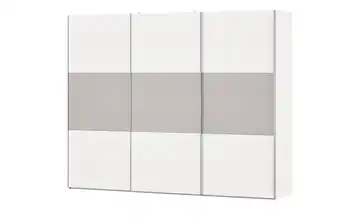 Schwebetürenschrank Ensenso Weiß Weiß / Saphir (Hellgrau) 249 cm