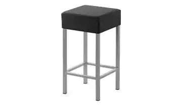 Tresenhocker Metall perlsilber Kunstleder schwarz, Cubus