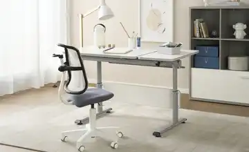 PAIDI Schülerschreibtisch Diego Silbergrau 130 cm Tischplatte Kreideweiß