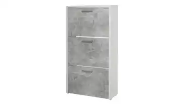 Schuhschrank Anfo Weiß, Betonoptik