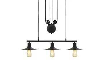 HOME STORY Pendelleuchte, 3-flammig, schwarz im Industrie-Style