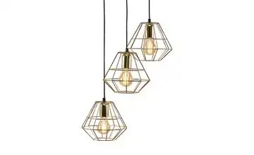 Pendelleuchte, 3-flammig, gold/schwarz