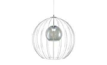 Pendelleuchte, 1-flammig, chrom / Glas graphitfarben