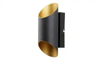 Meisterleuchten LED-Wandleuchte, 2-flammig, schwarz/gold