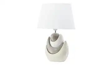 Keramik-Tischleuchte, 1-flammig, grau/weiß  KHG