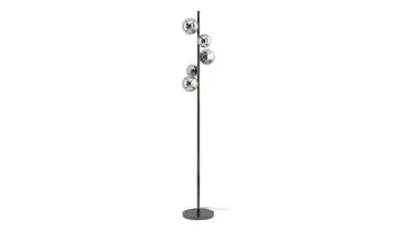 Meisterleuchten Stehleuchte, 5-flammig, schwarzchrom,Rauchglas Hins Black