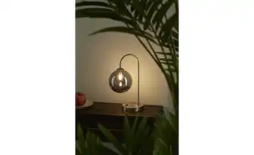 LED-Tischeuchte, 1-flammig, chrom/ Rauchglas  KHG