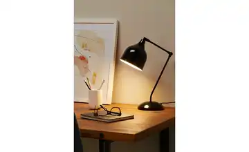 Schreibtischleuchte, 1-flammig, schwarz-glänzend  KHG