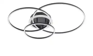 KHG LED-Deckenleuchte, 3 Ringe, schwarz  