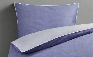 HOME STORY Renforcé-Wendebettwäsche Chambray Piping
